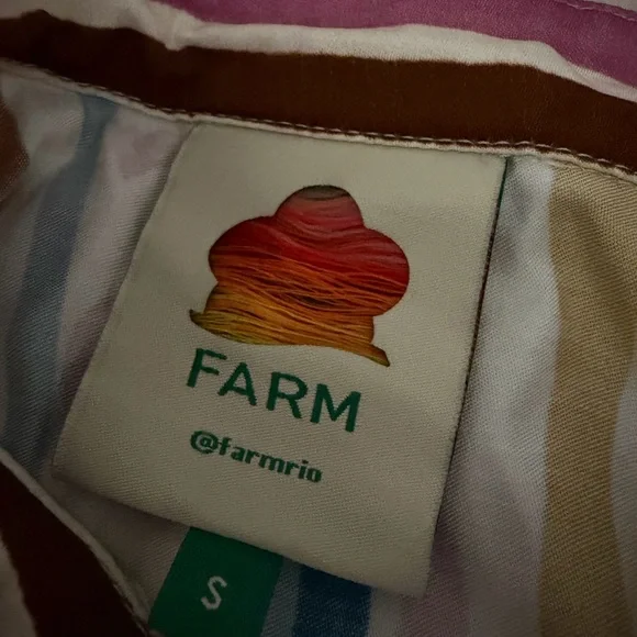 FARM Rio Cerrado Stamps Midi Shirt Dress. Size S. - Picture 4 of 7